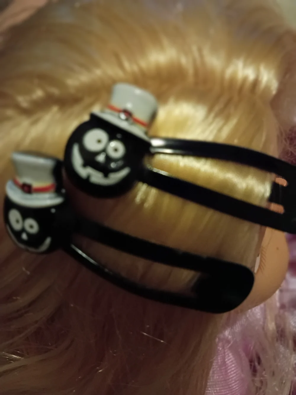 Black Halloween Pumpkin Hair Clips for Kids
